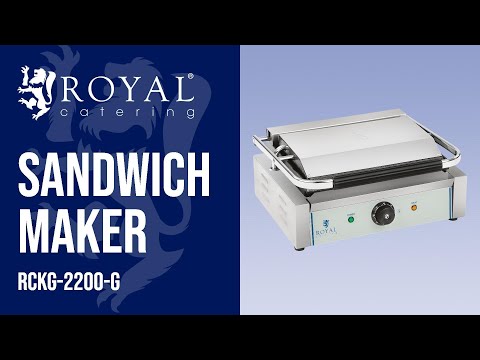 video - Sandwich Maker - Plită Striată - 2200 W