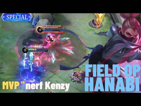 Hanabi Field Op Skin | Hanabi New Skin Gameplay | nerf Kenzy - Mobile Legends: Bang Bang