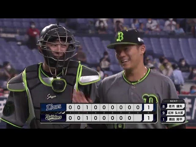 【9回表】バファローズ・山本 9回3安打1失点の完投で10勝目!! 2021/8/20 B-L