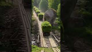 Download lagu Jembatan Kayu Ambruk! Batu Besar Hantam Truk Bermuatan Rumput 😱🌉🚚 mp3