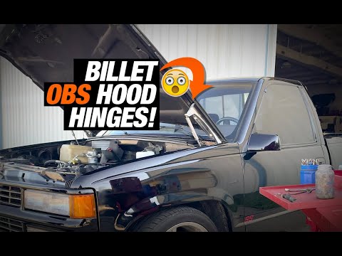 We Install Billet Aluminum Hood Hinges in our 1997 Chevy C/K OBS Truck