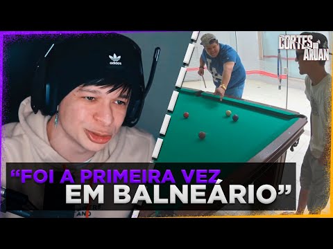 ARUAN REAGE A JOGANDO SINUCA PELA PRIMEIRA VEZ! - BALNEÁRIO CAMBORIÚ (AM3NIC) - Cortes do Aruan
