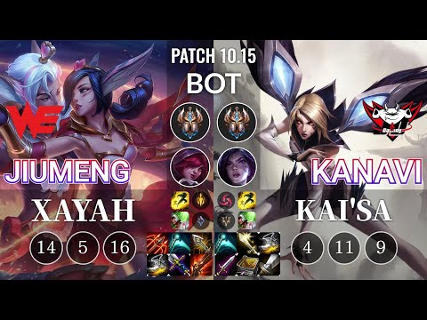WE Jiumeng Xayah vs JDG Kanavi Kai'Sa Bot - KR Patch 10.15