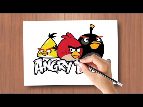 angry birds drawing step by step | dibujo de angry birds | oiseau en colère