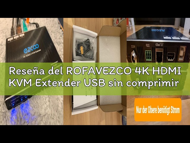 Vídeo relacionado con ROFAVEZCO Extensor KVM HDMI 4K USB sin comprimir 4K 60Hz HDR individual sobre Cat5e/6 hasta 300 pies, 3 puertos USB 2.0 Hub POE+RS232+EDID+audio estéreo de 3.5 mm y micrófono, EX70H2KVM