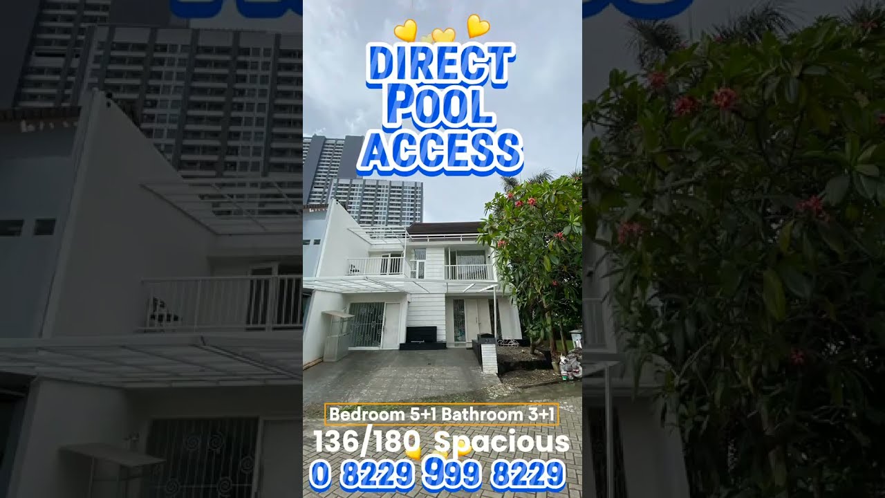 Rumah 2 Lantai Akses Langsung Kolam Renang, Bintaro Sektor 9