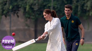 Respected Princess and prince William can playing cricket with fan in Pakistan in open air But Eng