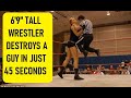 6 9 Tall Woman Wrestler Destroys A 5 10 Man In Just 45 Seconds In Ring