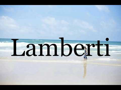 How To Pronounce Lamberti🌈🌈🌈🌈🌈🌈Pronunciation Of Lamberti