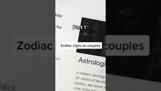 Zodiac signs as couples @idothisforfunv