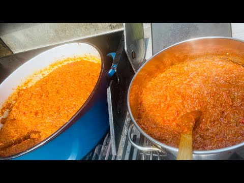 Traditional / Macedonian / Ajvar / with Eggplant/ Ajvar so Crn Patligan /