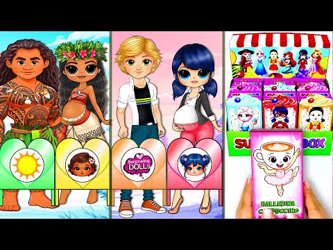 Marinette,  Moana, Elsa & Monster High  Paper Dolls Dress up | SurprisingDolls Best Paper DIY
