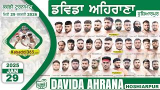 Davida Ahrana Kalan (Hoshiarpur) Kabaddi Tournament 29 Jan 2026