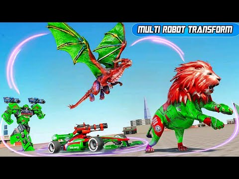 Dragon Formula Car Lion Robot Transformation Game #2 - Android Gameplay