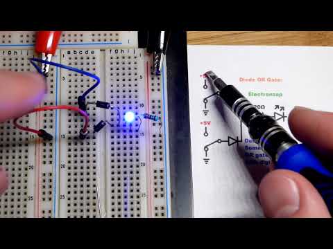 Diode logic OR gate demonstration circuit by electronzap
