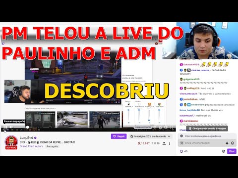 PAULINHO VENDO PM TELANDO SUA LIVE VAZOU 7 TELA PAULINHO FICOU MUITO CHATEADO