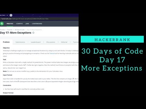 More Exceptions Hackerrank Day 17 Python