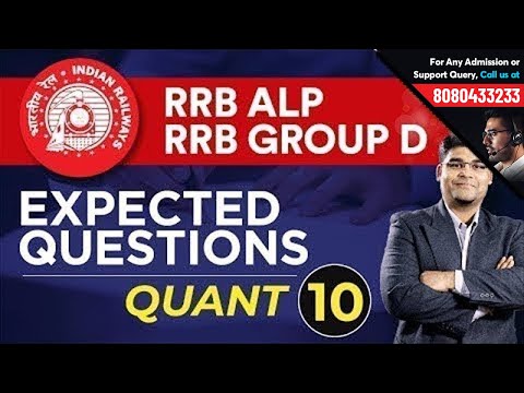 RRB ALP Quant Mega Set 10 | RRB ALP, Group D & RPF Expected Questions by Utkarsh Sir Video