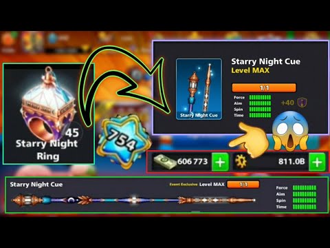 8 Ball Pool - Starry Night Cue Leve Max 🙀 45 Rings 🤩 Starry Night Win Streak @Atif Baazigar