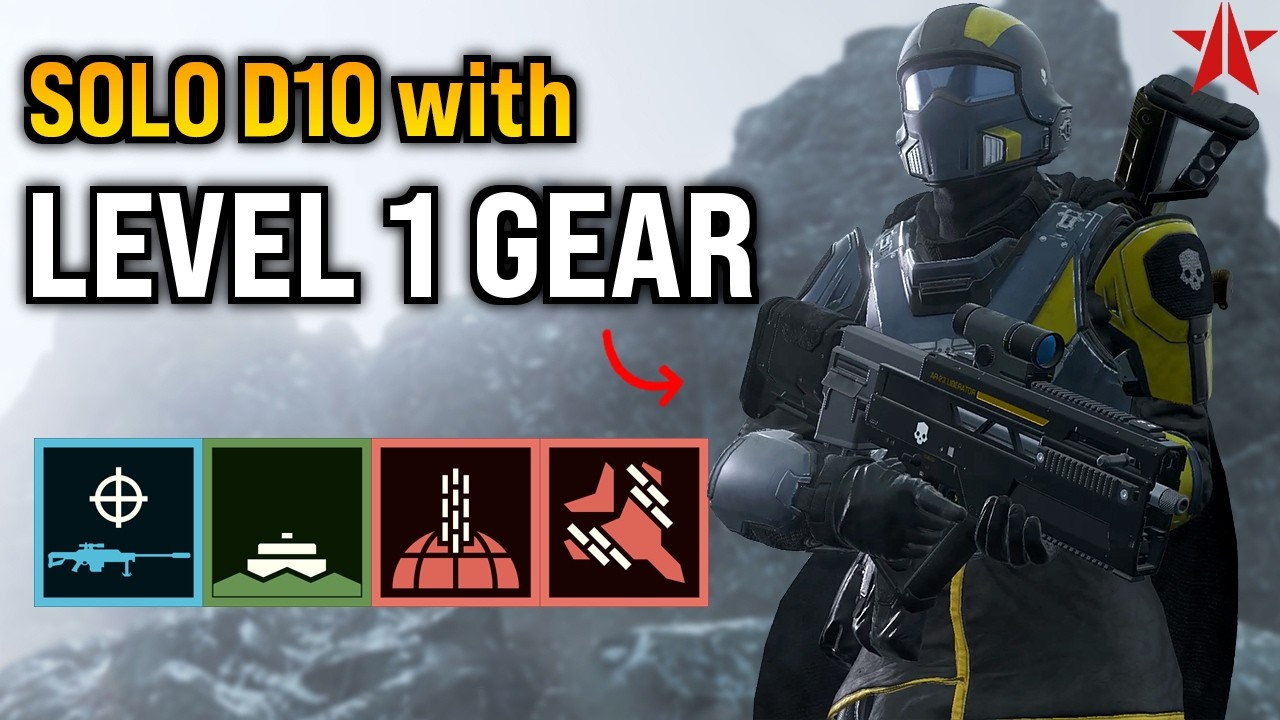 Helldivers 2 - Dropping into Super Helldive with LEVEL 1 Stratagems! (SOLO full clear)