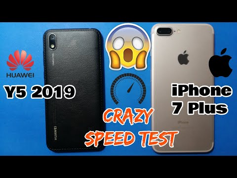 Huawei Y5 2019 vs iPhone 7 Plus Speed Test - Crazy Speed Test - Unexpected Results
