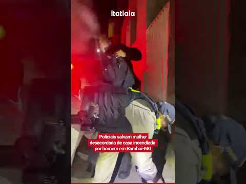 POLICIAIS SALVAM MULHER DESACORDADA EM CASA INCENDIADA POR HOMEM EM BAMBUÍ