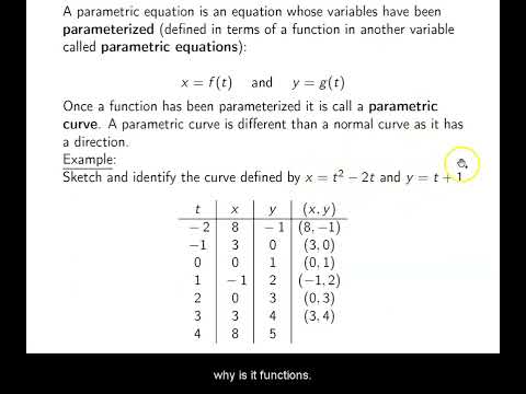 Ch. 8.4 Plane Curves and Parametric Equations