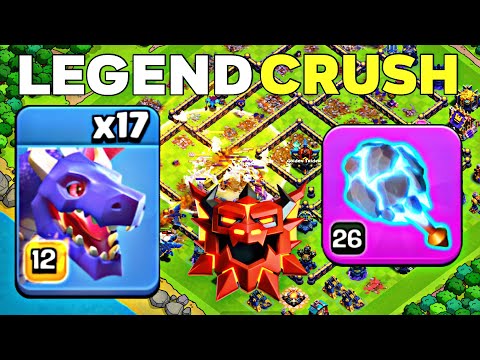 Insane Mass Dragon Attack! TH17 RC Charge Crushes Ranked Legends! Clash of Clans