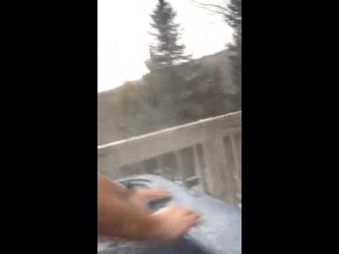 Hot tub snowball fight