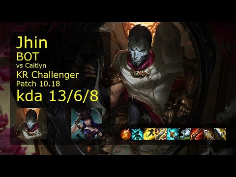 Jhin ADC & Lux vs Caitlyn & Morgana - KR Challenger 13/6/8 Patch 10.18 Gameplay // [롤] 진 vs 케이틀린