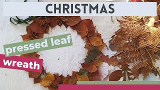 Pressed leaf wreath