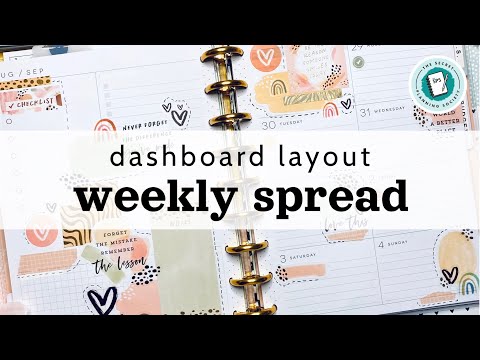 Happy Planner | Dashboard Layout Weekly Spread Aug 29 - Sep 04 | The Secret Planning Society