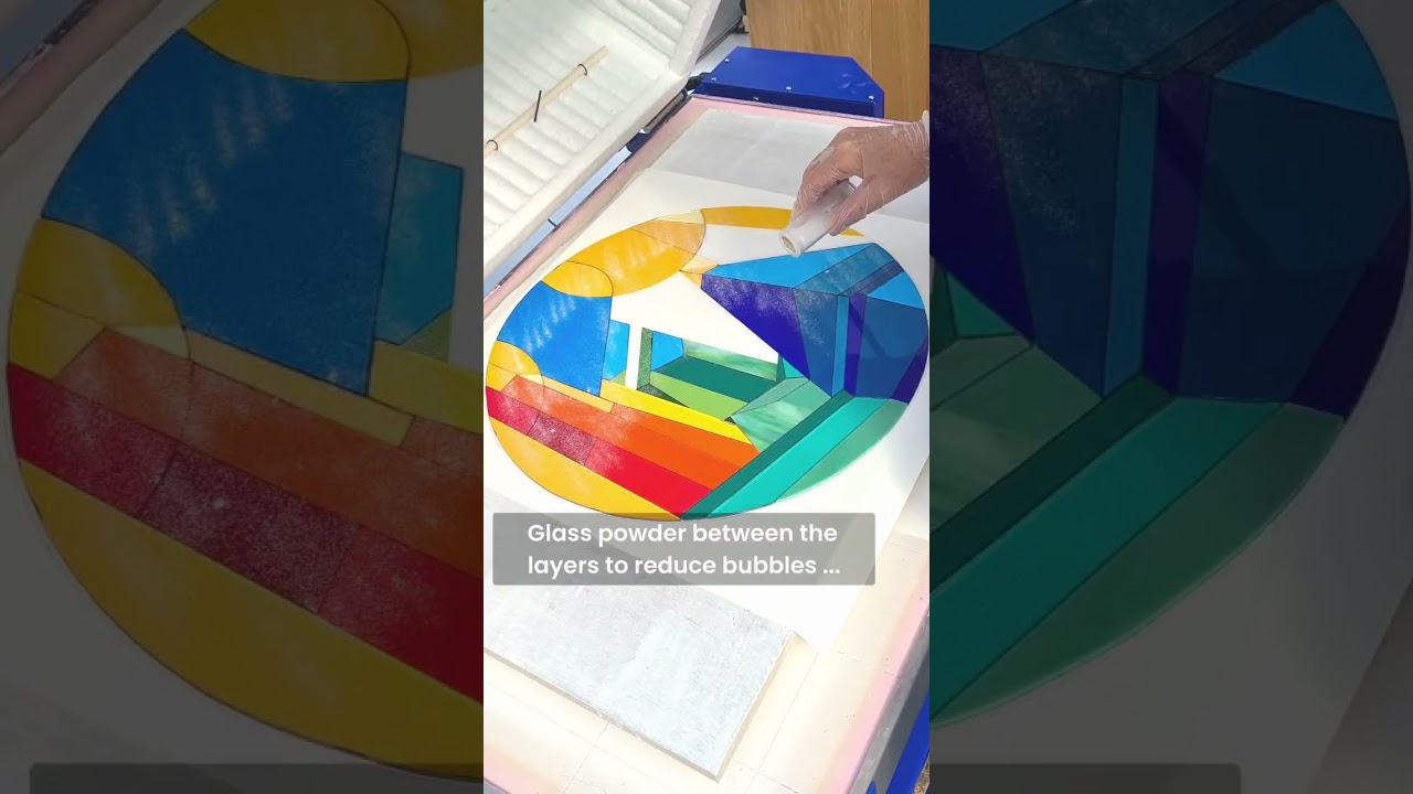 Rainbow fused glass artwork: Testing the kiln & unveiling my Biarritz-inspired creation!