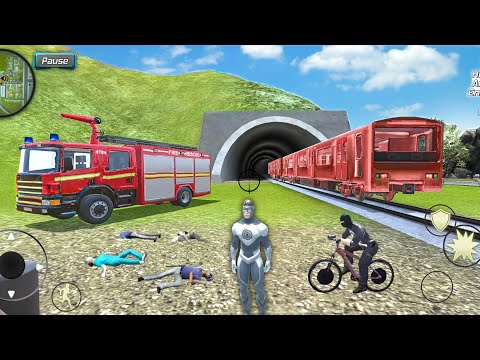 Hurricane Tornado Superhero Vegas Crime Simulator Drive Firetruck and Train #8 - Android Gameplay