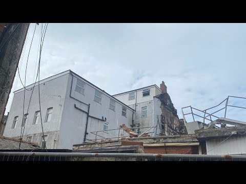 New hacketts hotel back wall finally comes down