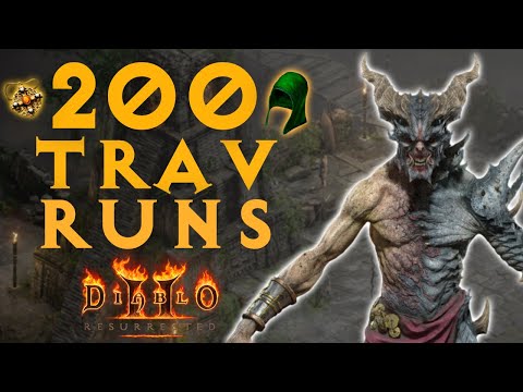 Lucky Drops from 200 Trav Runs | Diablo 2 Resurrected Loot Highlights