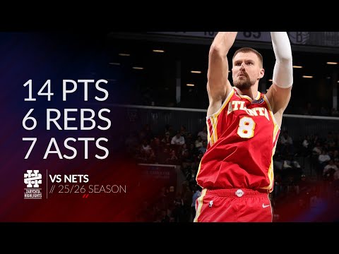 Kristaps Porzingis 14 pts 6 rebs 7 asts vs Nets 25/26 season