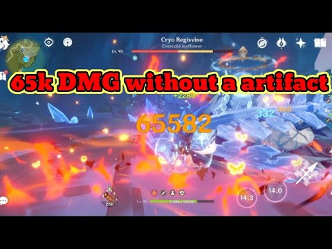 hu Tao hits 65k DMG without a artifact 🔥👀