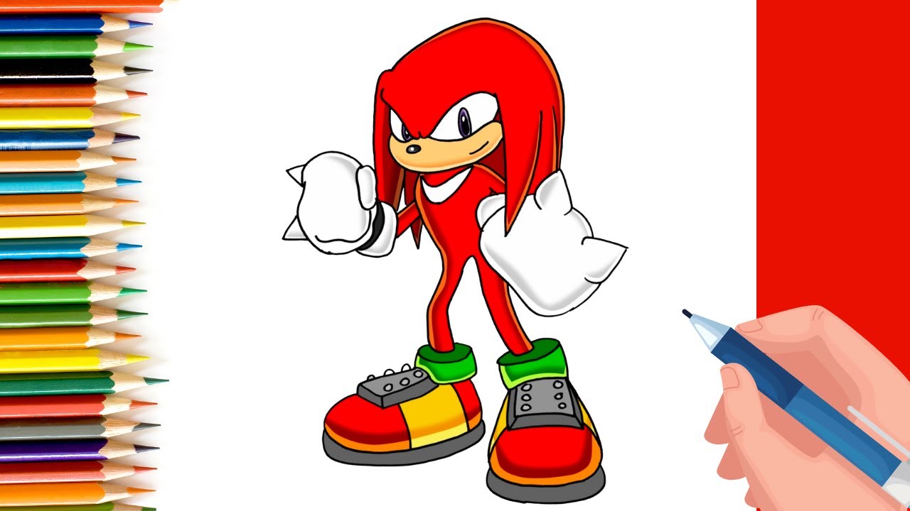 How to draw knuckles Sonic 2 for Kids