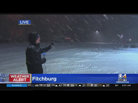 Roads Slick As Snow Falls In Fitchburg