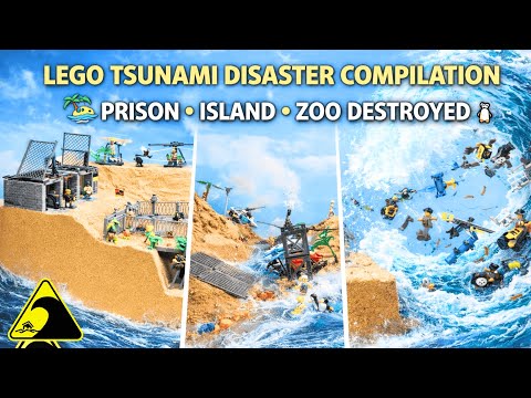 LEGO Tsunami Disaster Compilation (Dam Breach)| Prison, Zoo & Island Destroyed