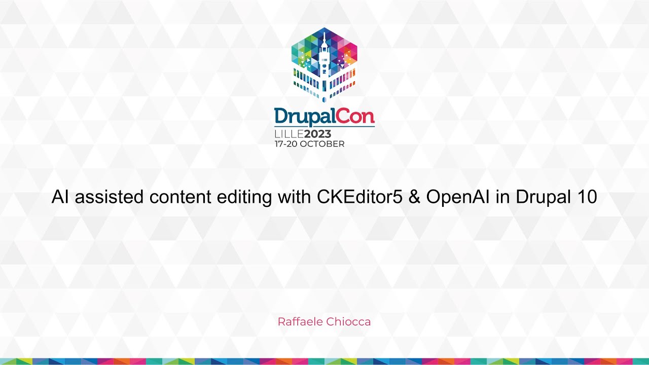 USERS & EDITORS - AI assisted content editing with CKEditor5 & OpenAI in Drupal 10