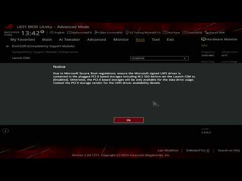 How To Enable fTPM & Secure Boot - ASUS ROG UEFI BIOS