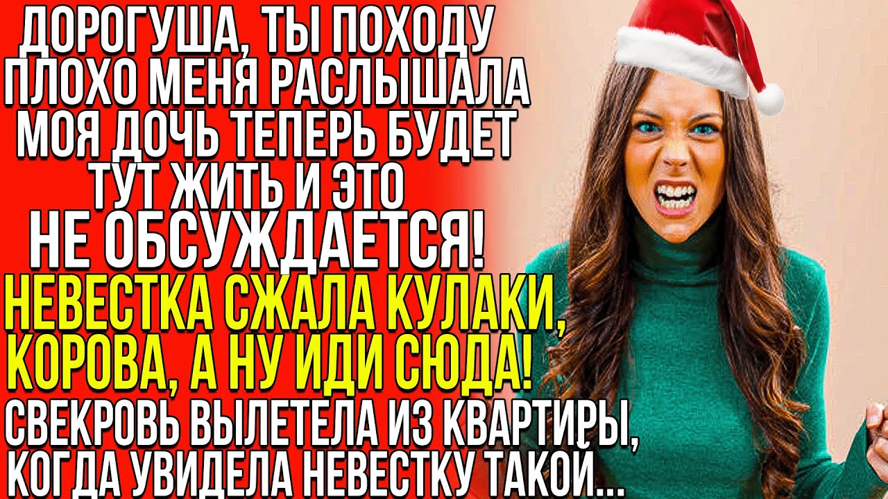 В новый год Невестка сжала кулаки, Корова, а ну иди сюда! Свекровь вылетела из квартиры