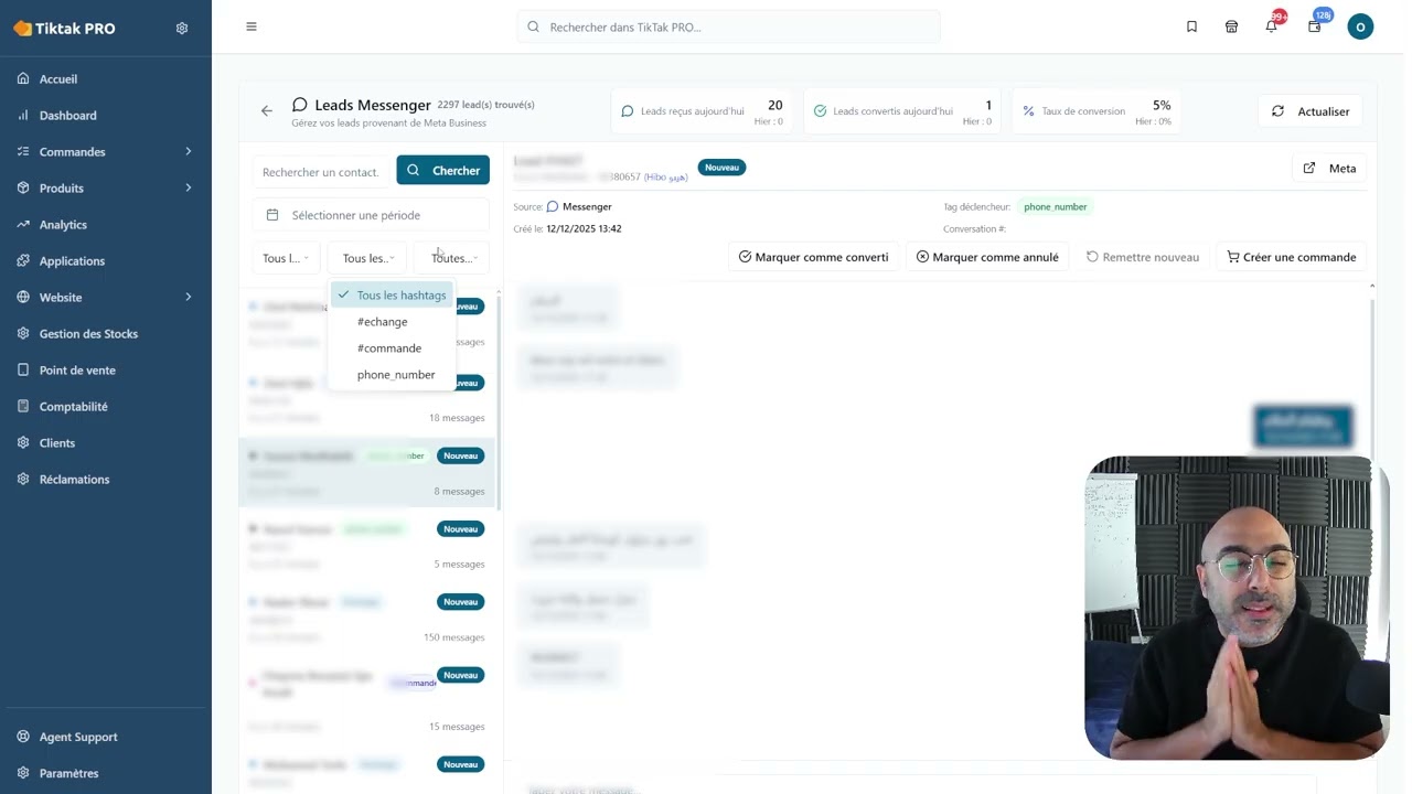 Tiktak Messenger – Centralisez et automatisez vos conversations clients