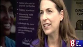 WTNH's Jocelyn Maminta checks out the HHC Sports Zone at the Travelers Championship