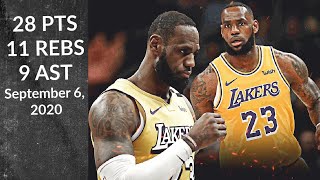 LeBron James 28 PTS 11 REBS 9 AST |Lakers vs Rockets| NBA Playoffs 9/06/20