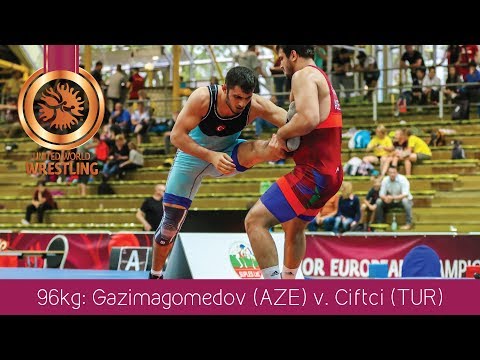 BRONZE FS - 96 kg: M. GAZIMAGOMEDO (AZE) df. I. CIFTCI (TUR) by TF, 11-1