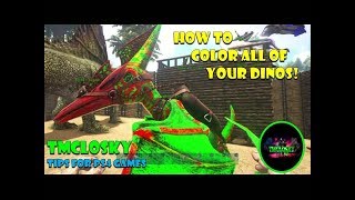 Ark - How to COLOR all of your DINOS On PS4 & Xbox!