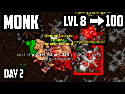 MONK FROM lvl 8 to 100 in 7 DAYS (day 2): I get into CORYMS and GO UP 14 LVL (LVL 45)